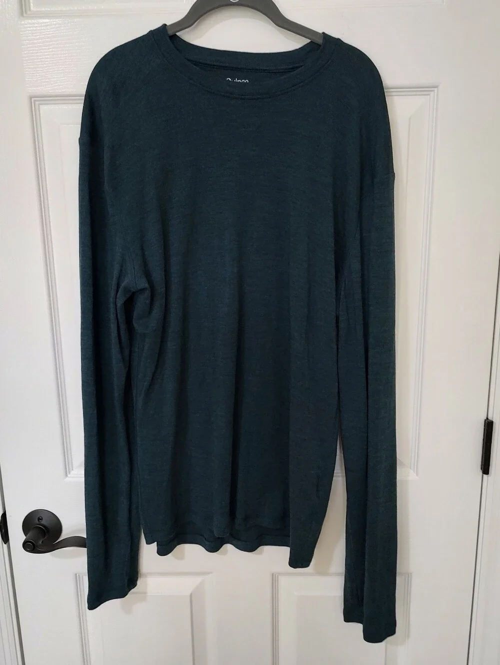 Quince Men's Merino Wool Long Sleeve Base Layer Tee XL T-Shirt Teal Green